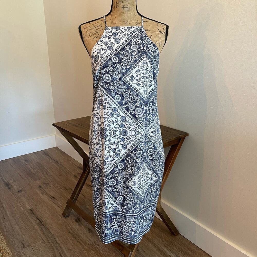 One Love Clothing Los Angeles Blue & White Floral Dress Size Medium